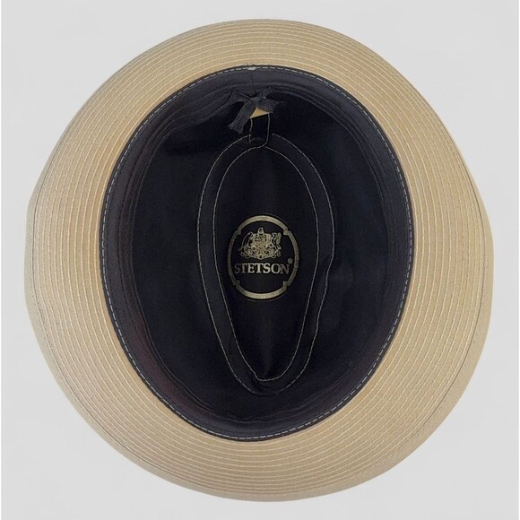 Stetson Natural Tan Fedora Hat Made In USA Vintage Men's Size 7 1/8 - Picture 6 of 8
